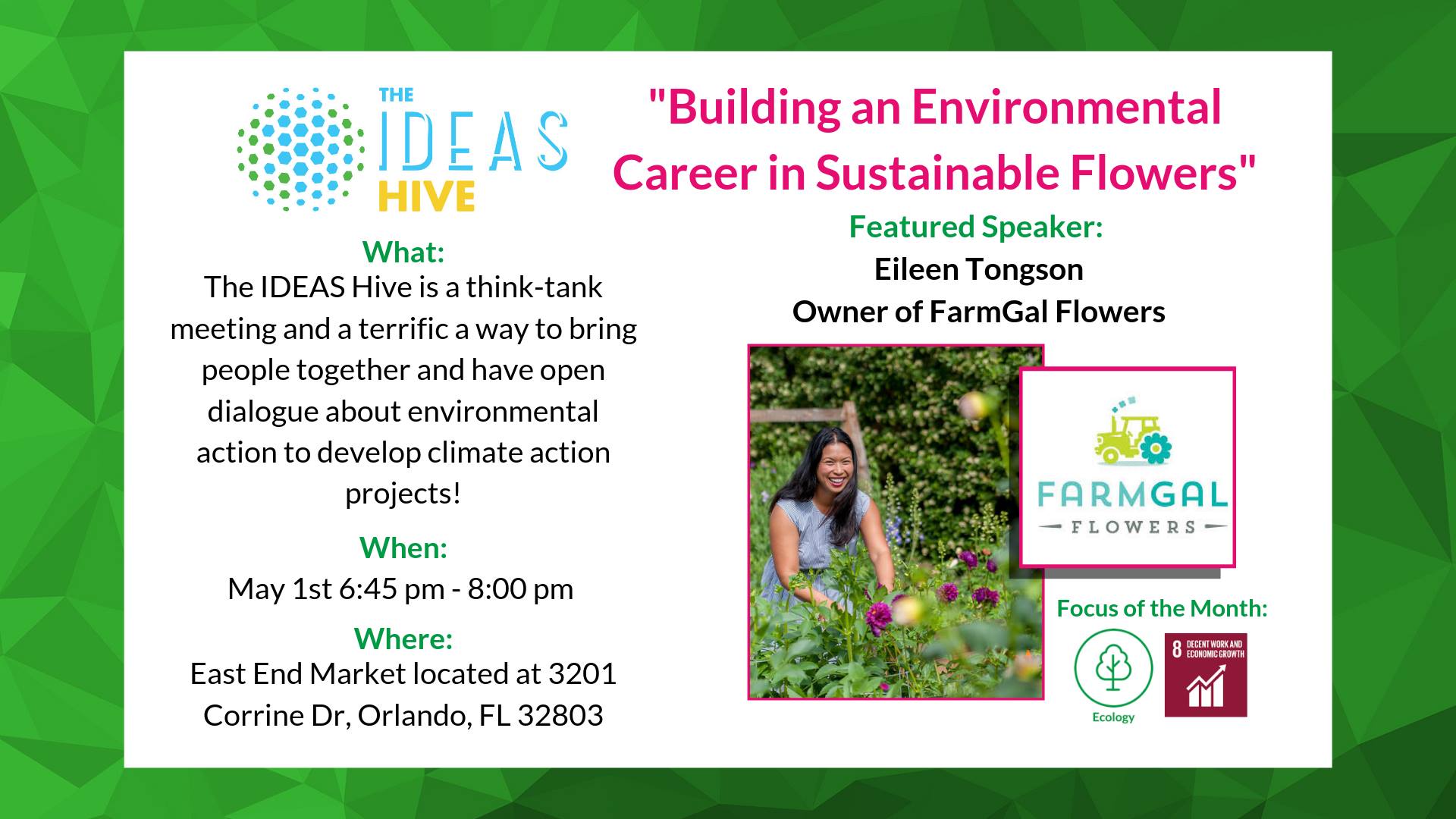 THE IDEAS HIVE: “BUILDING AN ECO-CAREER IN SUSTAINABLE FLOWERS”